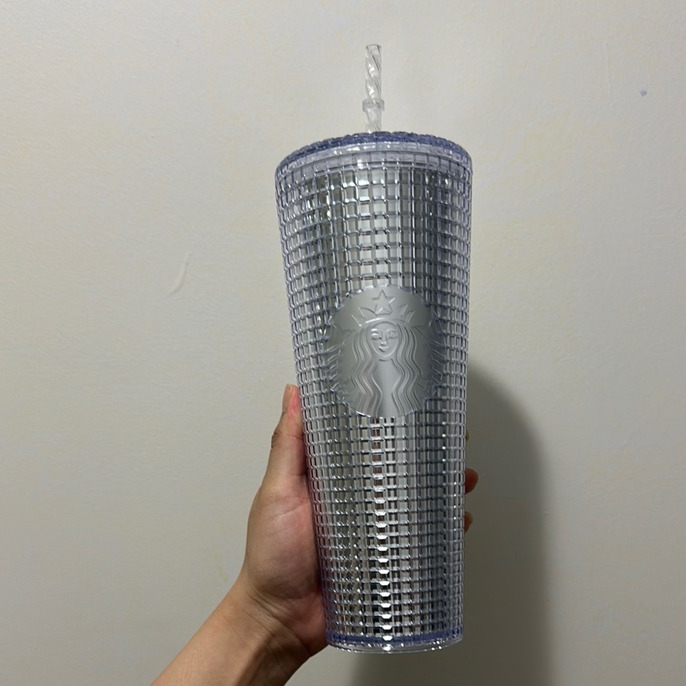 Starbucks Silver Tumbler with Straw